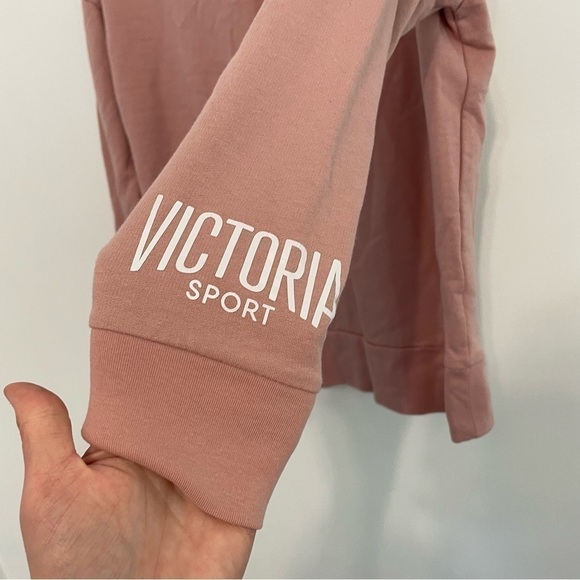VICTORIA SPORT VICTORIA'S SECRET Blush Light Pink Spellout Crewneck Sweatshirt - Picture 5 of 12